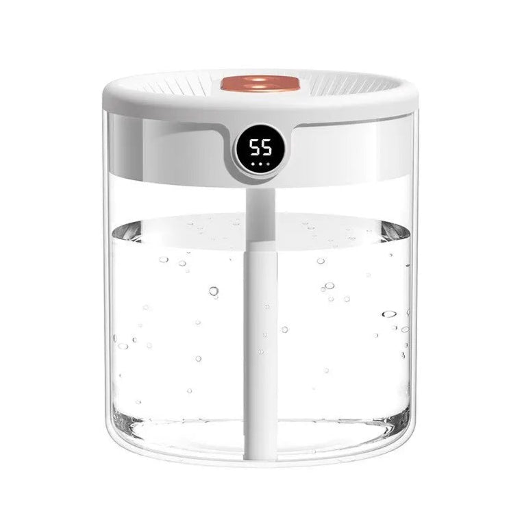 Humidificador Digital Duplo 2L – Com Luz Noturna, USB, Aromaterapia e Ecrã LCD Humidificador Digital Duplo 2L – Com Luz Noturna, USB, Aromaterapia e Ecrã LCD
